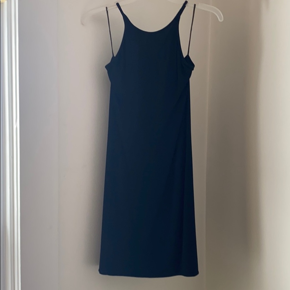 Black Matte Jersey Halter Top Dress
